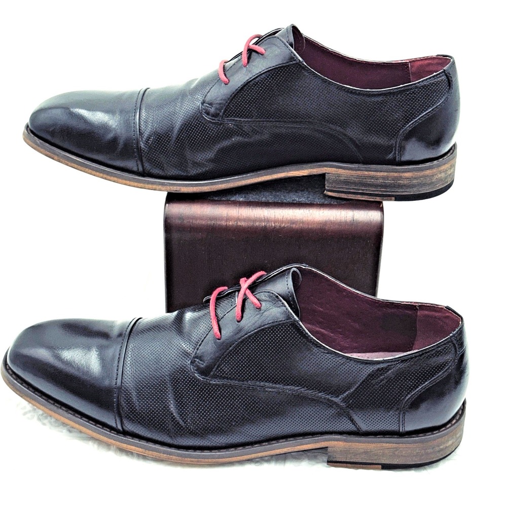 Vintage Foundry Co Oxfords Mens 9.5 Black Excellent Cap Toe Leather VF1004-SE